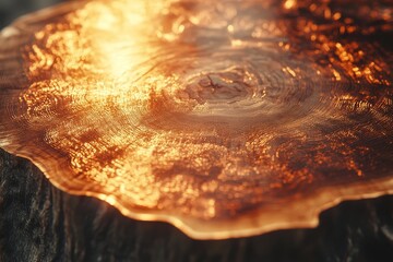 Carpentry craftsmanship showcased in a polished wooden surface illuminated by warm light