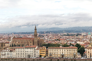 Obraz premium A Florence Firenze city in Italy Toscana view with a river running through it
