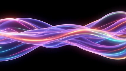 Abstract Neon Wave Flow: Glowing Energy Lines