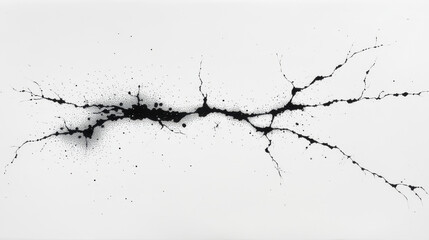 Obraz premium Neuron. Brain cell. Isolated black vector illustration in low-poly style on white background. The drawing consists of thin lines and dots. Polygonal image on topics of science or medicine. Low poly