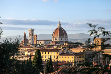 Obraz premium A Florence Firenze city in Italy Toscana in the evening