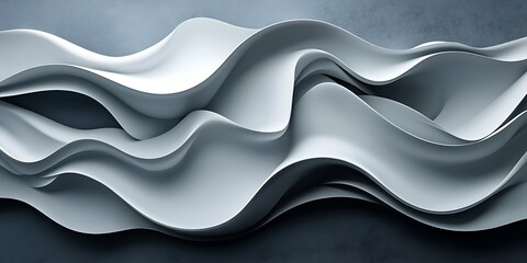 Obraz premium Abstract white waves, dark background (3)