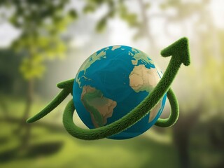 Ecological globe green deal, environment, healthy lifestyle