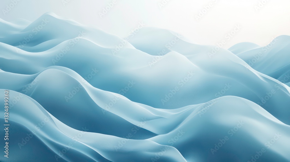 Poster abstract blue background with soft, wave-like gradient texture. ideal for screen displays, digital a