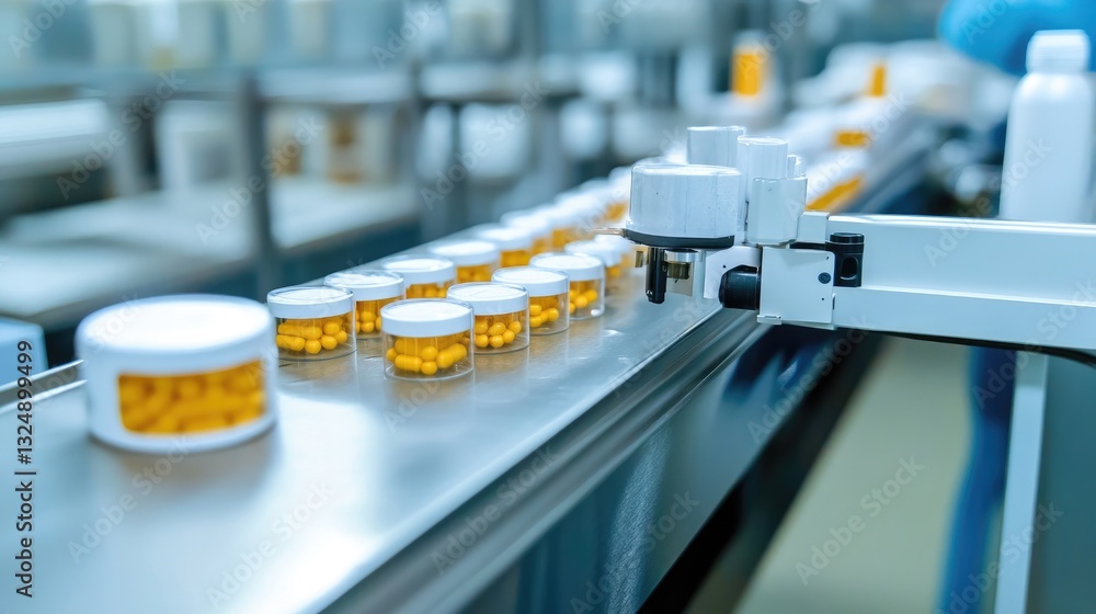 Poster automated robotic system sorting and labeling pharmaceutical products in a sterile production enviro