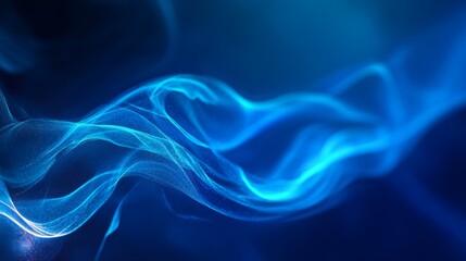 Abstract Blue Wave Energy Flow: Digital Art