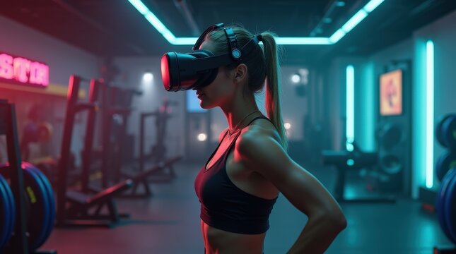 Female Athlete Training in a Virtual Reality Gym