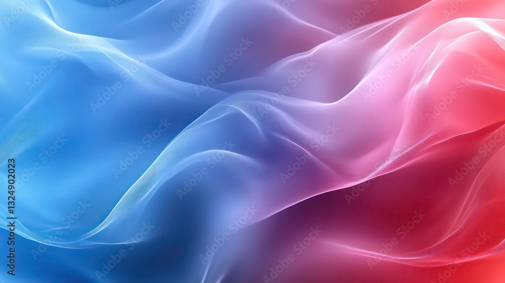 Poster abstract image with flowing lines in vibrant blue and red hues. ideal for dynamic backgrounds, moder