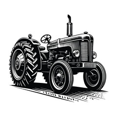 vintage tractor isolated on white © sharma