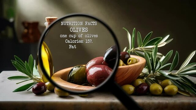 Searching for nutrition facts of olives