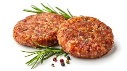 raw meat cutlet on a white background