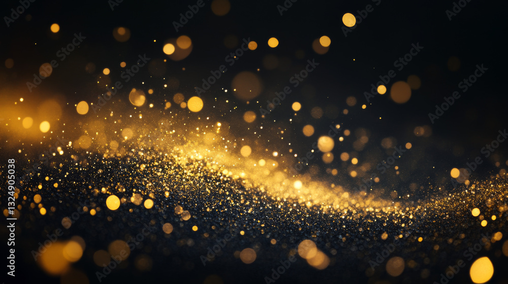 Poster low poly illustration of the earth with a golden dust effect. sparkle stardust. glittering vector wi
