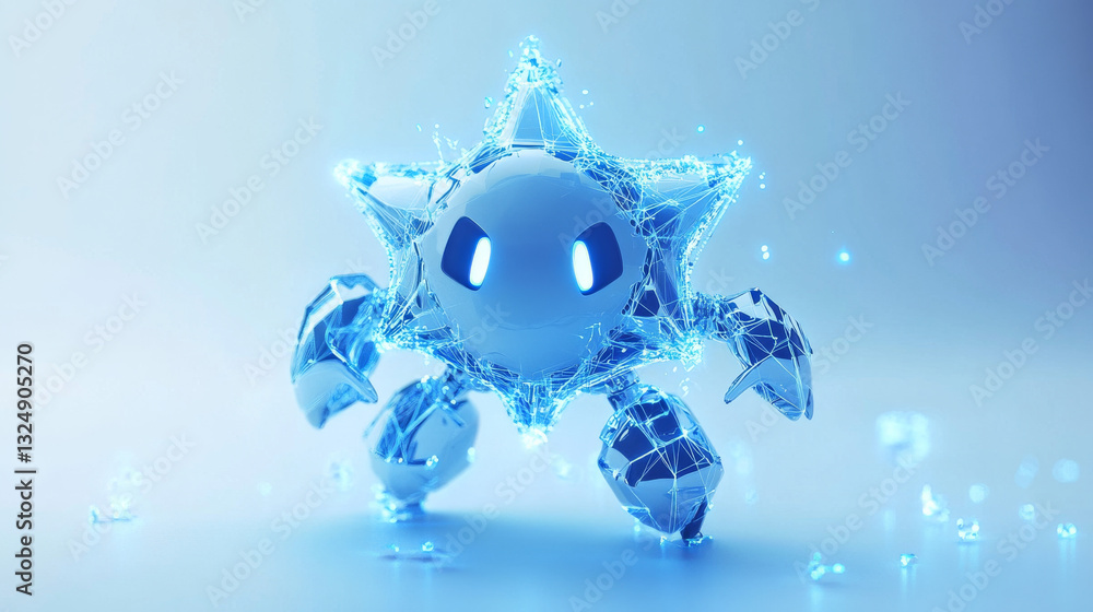 Aufkleber abstract robotic tool. low poly wireframe looks like constellation. digital vector illustration with