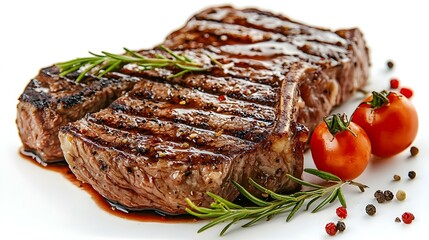 Grilled Steak isolated on white background