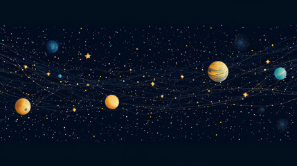 Abstract image of a Chain links low poly in the form of a starry sky or space, consisting of points, lines, and shapes in the form of planets, stars and the universe. Vector wireframe concept.