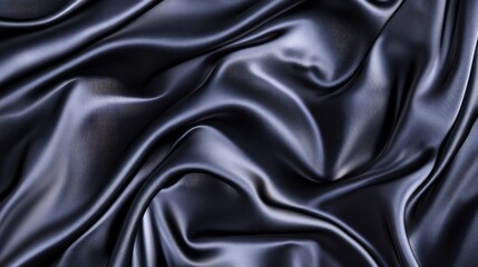 Obraz premium A luxurious satin fabric elegantly draped, showcasing smooth texture and vibrant reflective sheen.