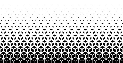 Halftone geometric pattern. Black and white abstract background.
