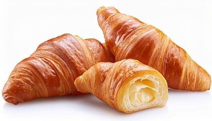 croissants isolated on white background with clipping path
