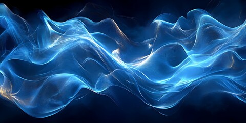 Obraz premium Blue abstract wave energy flow