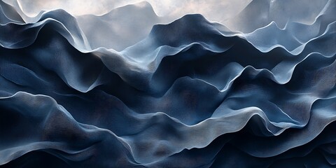 Obraz premium Abstract Blue Wave Landscape (6)