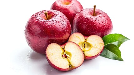 Fresh Red Apples isolated on white background