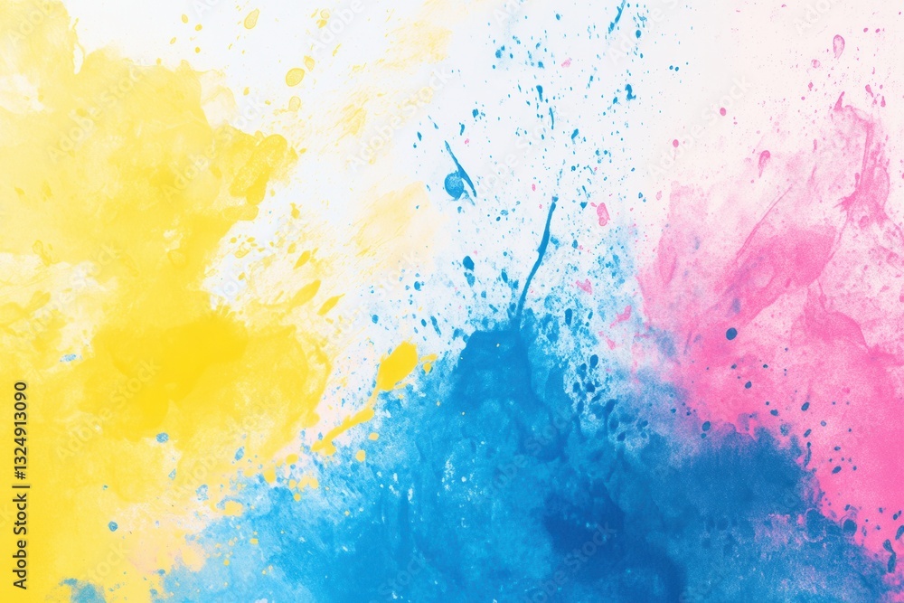 Poster colorful splashes create a playful backdrop for creative design and cheerful projects