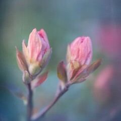 Pink rhododendron buds to bloom in Seatac garden