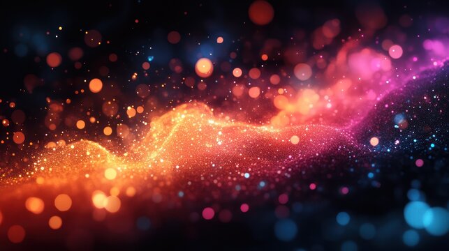 Data-driven scatter plot with dynamic depth effect, neon and matte contrast