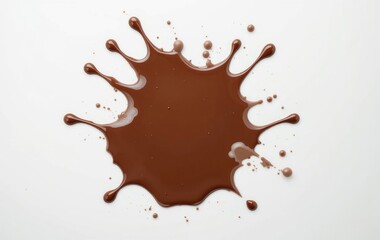 Chocolate Splash on White Background Perfect for Food and Beverage Designs