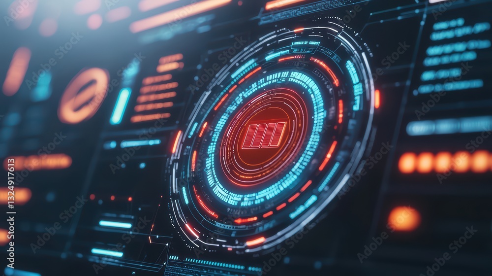 Poster virtual financial audit concept driven by artificial intelligence in digital interface