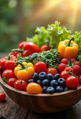 vibrant close nutrient packed food ingredients showcasing bright freshness delightful arrangement healthy selections, aesthetic, appeal, artisanal, bowl