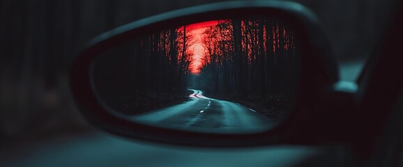 Road Trip Sunset Reflection