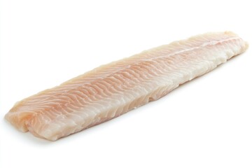 Fresh Raw Hake Fillet Pieces - Seafood Culinary Delight on a Clean Background