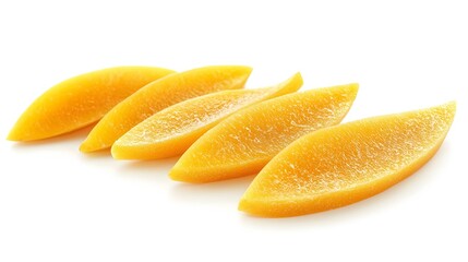 Mango slices isolated on white background