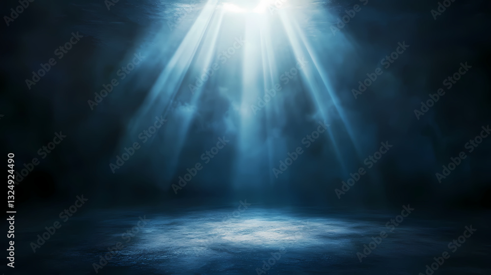 Canvas Prints dark background, distant light source illuminating the dark space from above and the right side, lig