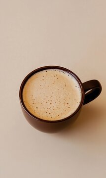 Chicore coffee served in a smooth dark brown cup against a muted light beige background