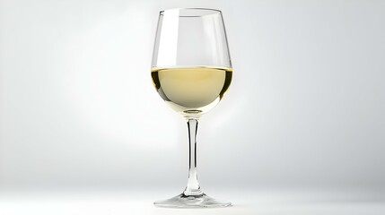 Fototapeta premium Glass of White Wine Isolated on White Background
