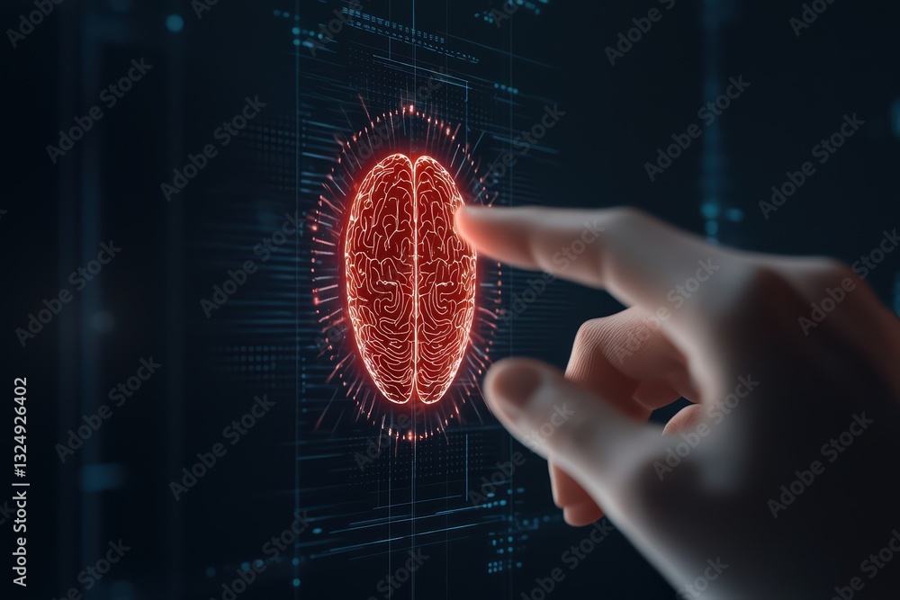 Poster conceptual representation of medical ai assistance in neurology with brain interface interaction