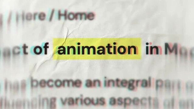 Loop animation of the words &lsquo;animation&rsquo; with dynamic match-cut transitions and futuristic typography styles. Perfect for tech, AI, innovation, and digital transformation projects