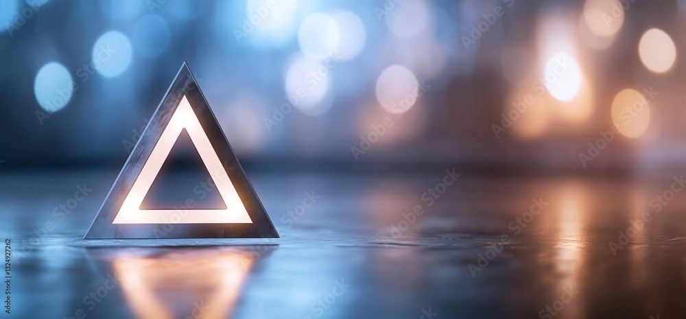 Poster luminous triangle frame abstract background