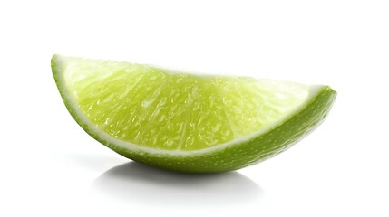 Lime wedge isolated on white background