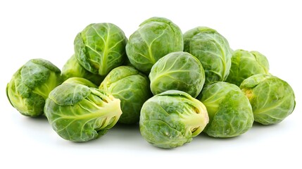 Fresh Brussels Sprouts Isolated on White Background