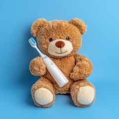 Obraz premium Teddy & toothbrush for dental health