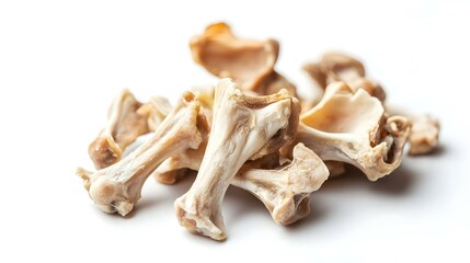 Dried Chicken Bones Isolated on White Background