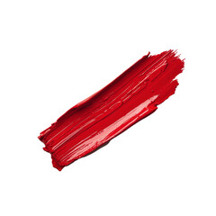 Creative Red Paint Streak Isolated on Transparent Background.