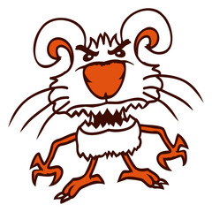 Bunny Monster Evil Dangerous Cool Halloween Horror Design Lover Art Vector Illustration Card T-Shirt Poster Sticker Graphic Print Decorative Drawing Isolated Logo Decoration Symbol Creative Cool Style