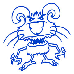 Bunny Monster Evil Dangerous Cool Halloween Horror Design Lover Art Vector Illustration Card T-Shirt Poster Sticker Graphic Print Decorative Drawing Isolated Logo Decoration Symbol Creative Cool Style