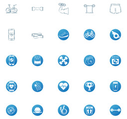 Set of exercise vector icons with a white background