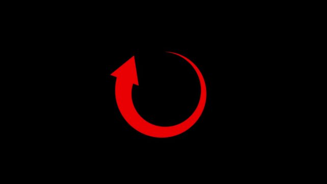 Refresh button icon animation. circle arrow icon set, reload, rotation on black background in white color. 4k animation.