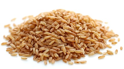 Obraz premium brown rice on a white background